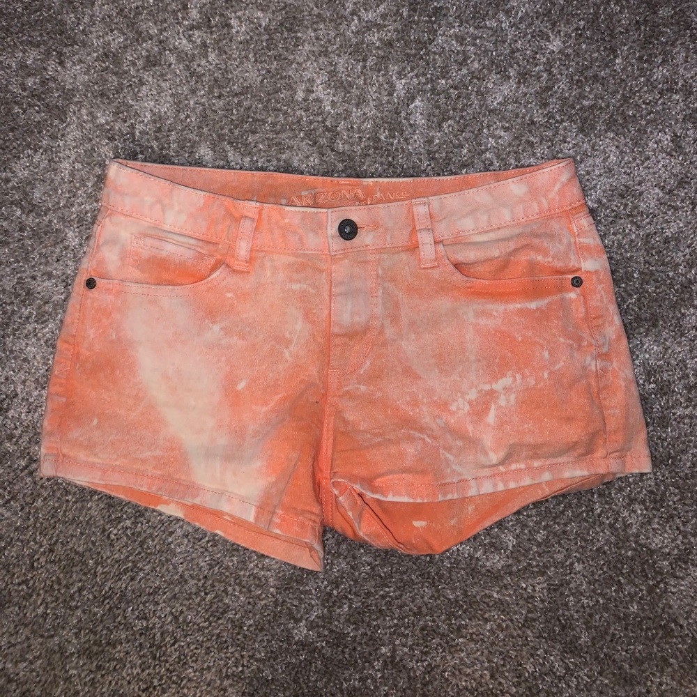 Arizona Jeans Co Orange & White Jean Shorts - Picture 3 of 8